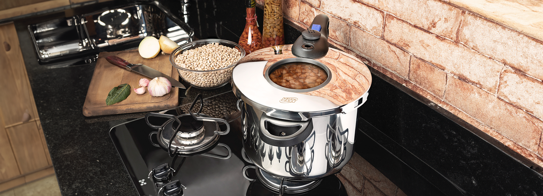 Panela de Pressão Inox com visor